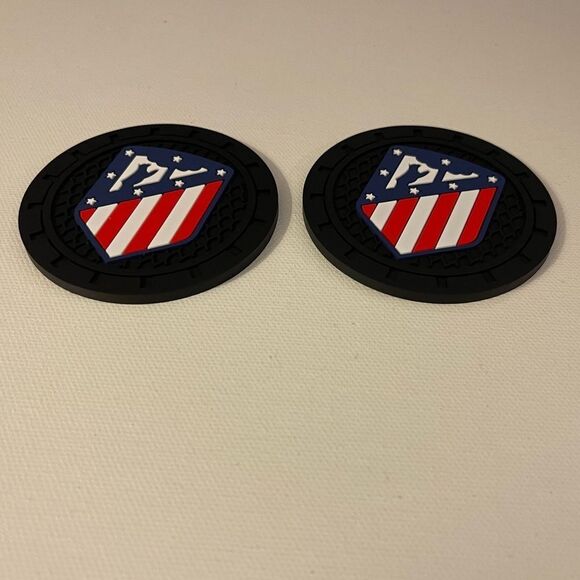 Atletico de Madrid Car Cup Coasters Set of 2 NWT - Picture 5 of 6